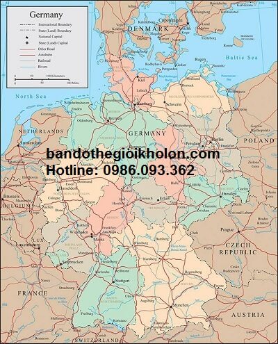 Bản đồ nước Đức khổ lớn