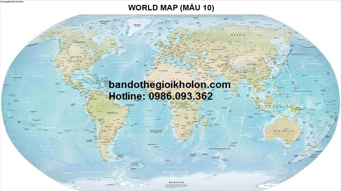 Bản đồ thế giới khổ lớn mẫu 10
