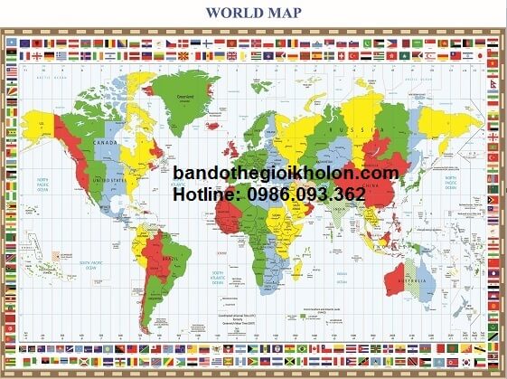 Bản đồ thế giới khổ lớn mẫu 33
