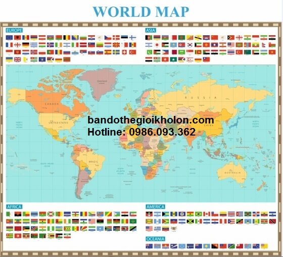 Bản đồ thế giới khổ lớn mẫu 34