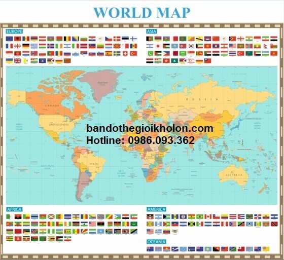 Bản đồ thế giới khổ lớn mẫu 35