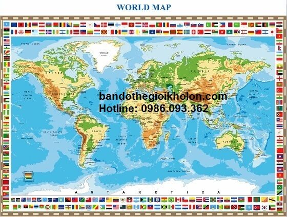 Bản đồ thế giới khổ lớn mẫu 38