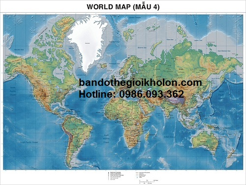Bản đồ thế giới khổ lớn mẫu 4