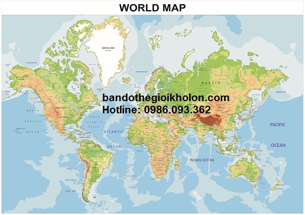 Bản đồ thế giới khổ lớn mẫu 8