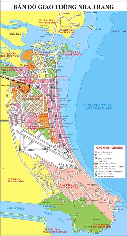 Bản đồ giao thông Nha Trang khổ lớn