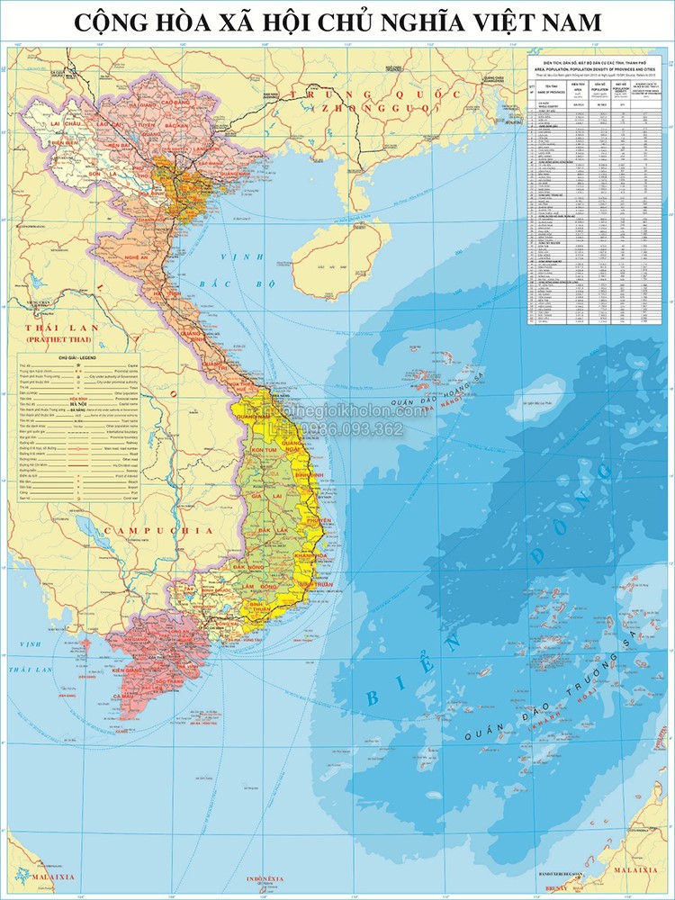 Bản đồ Việt Nam khổ lớn mẫu 8