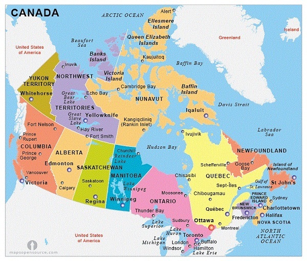 bản đồ Canada