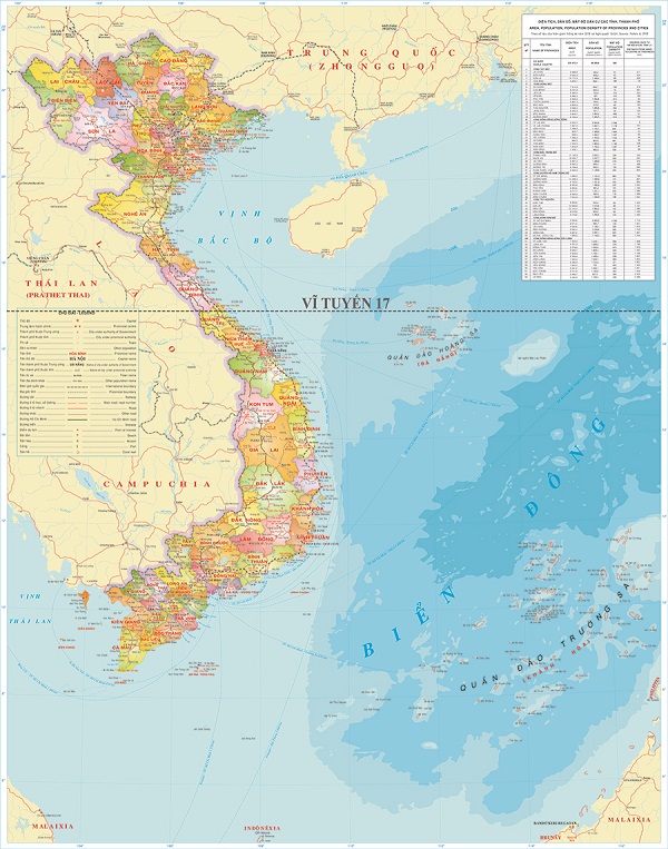 Vĩ tuyến 17 nằm ở vị trí nào trên bản đồ Việt Nam