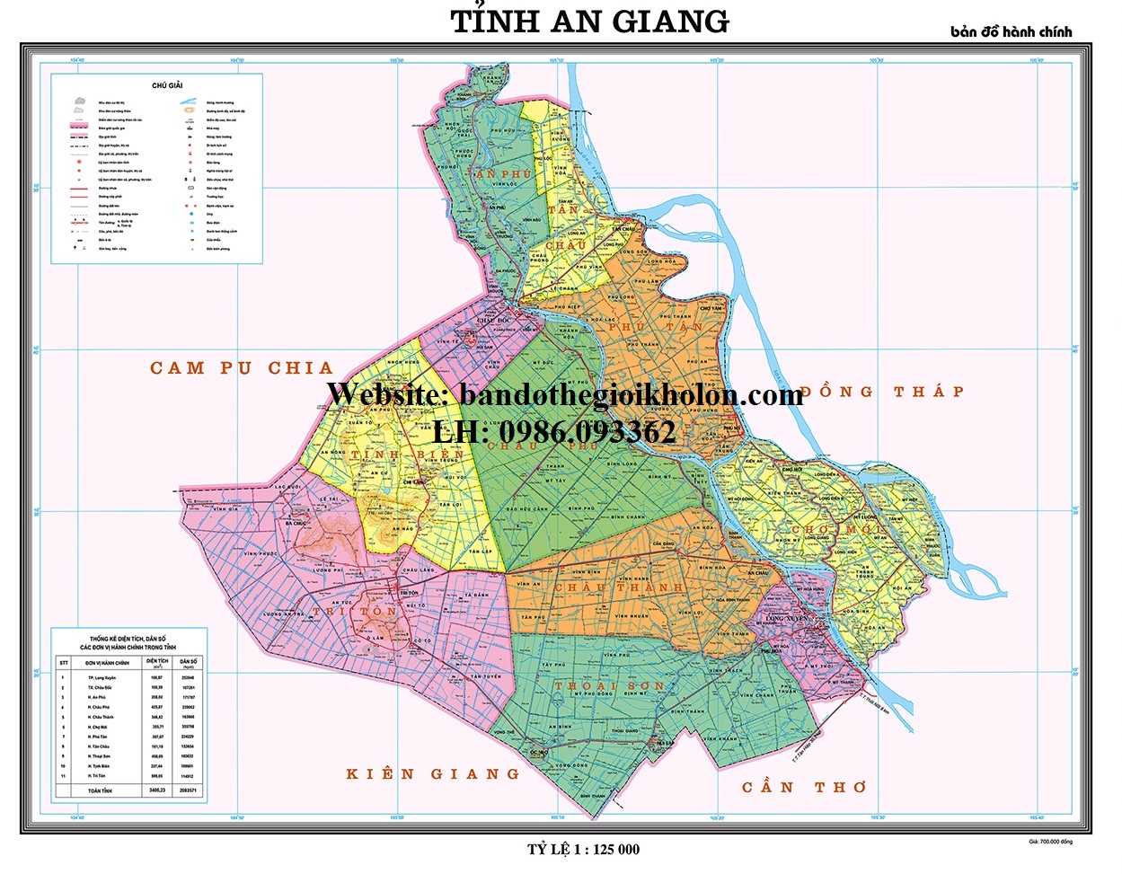 Bản Đồ Tỉnh An Giang Khổ A0
