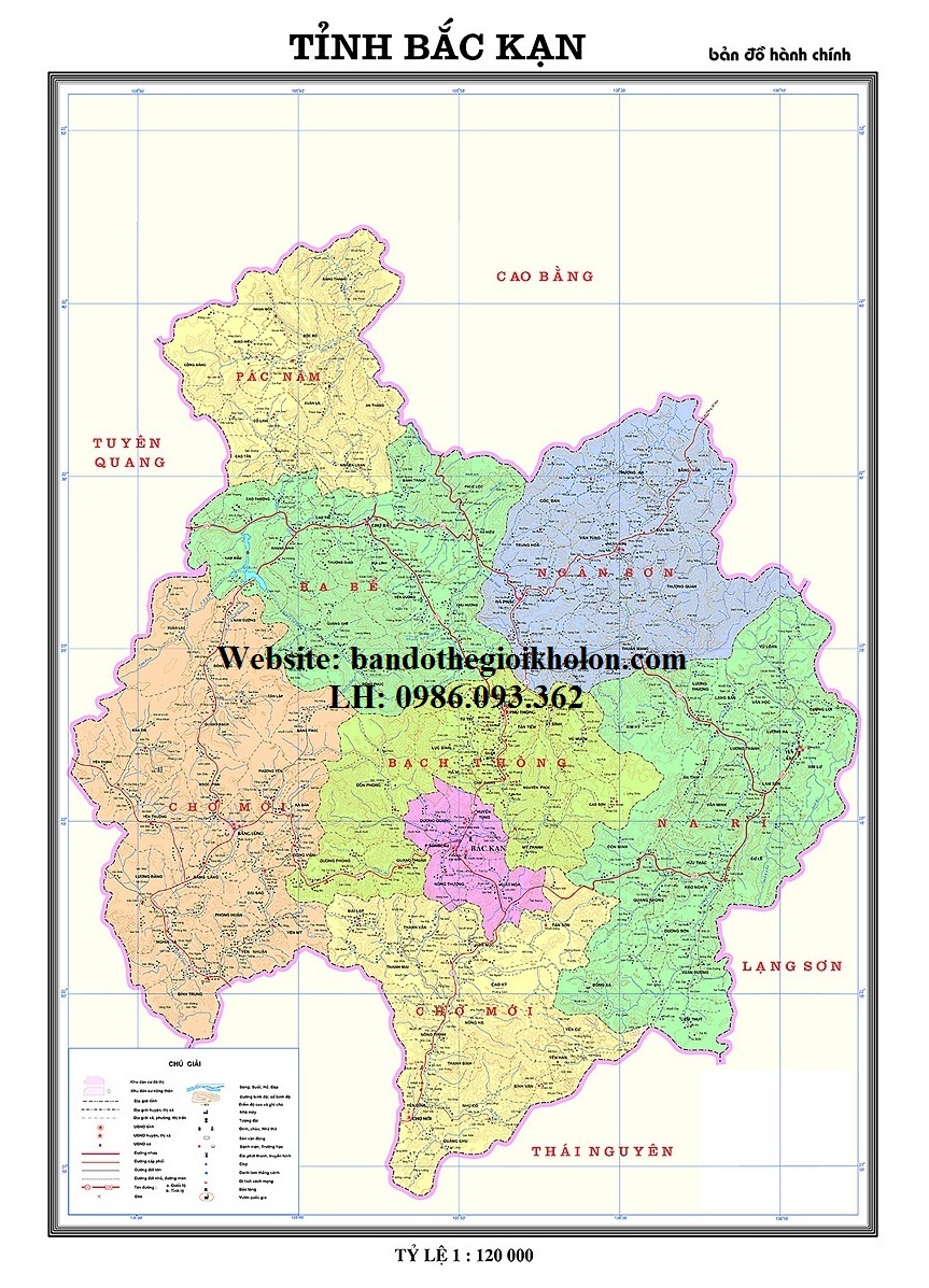 Bản Đồ Tỉnh Bắc Kạn Khổ A0
