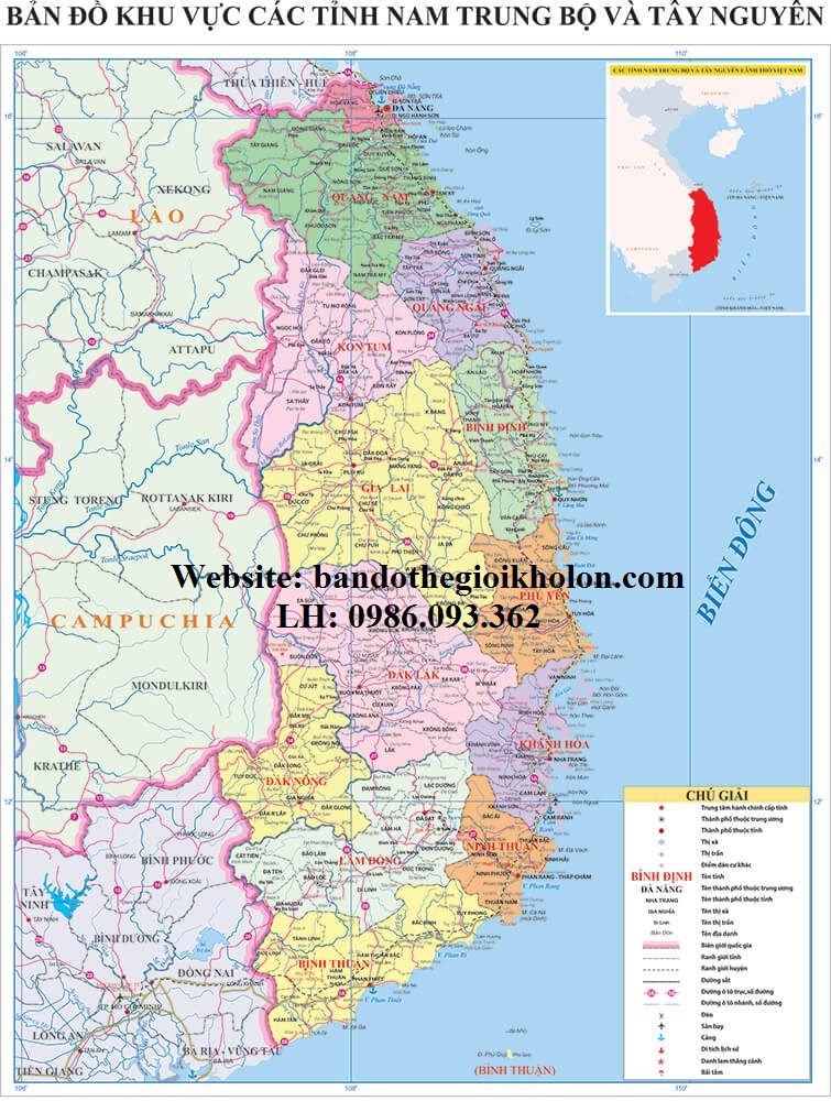 Bản Đồ Miền Trung Tây Nguyên
