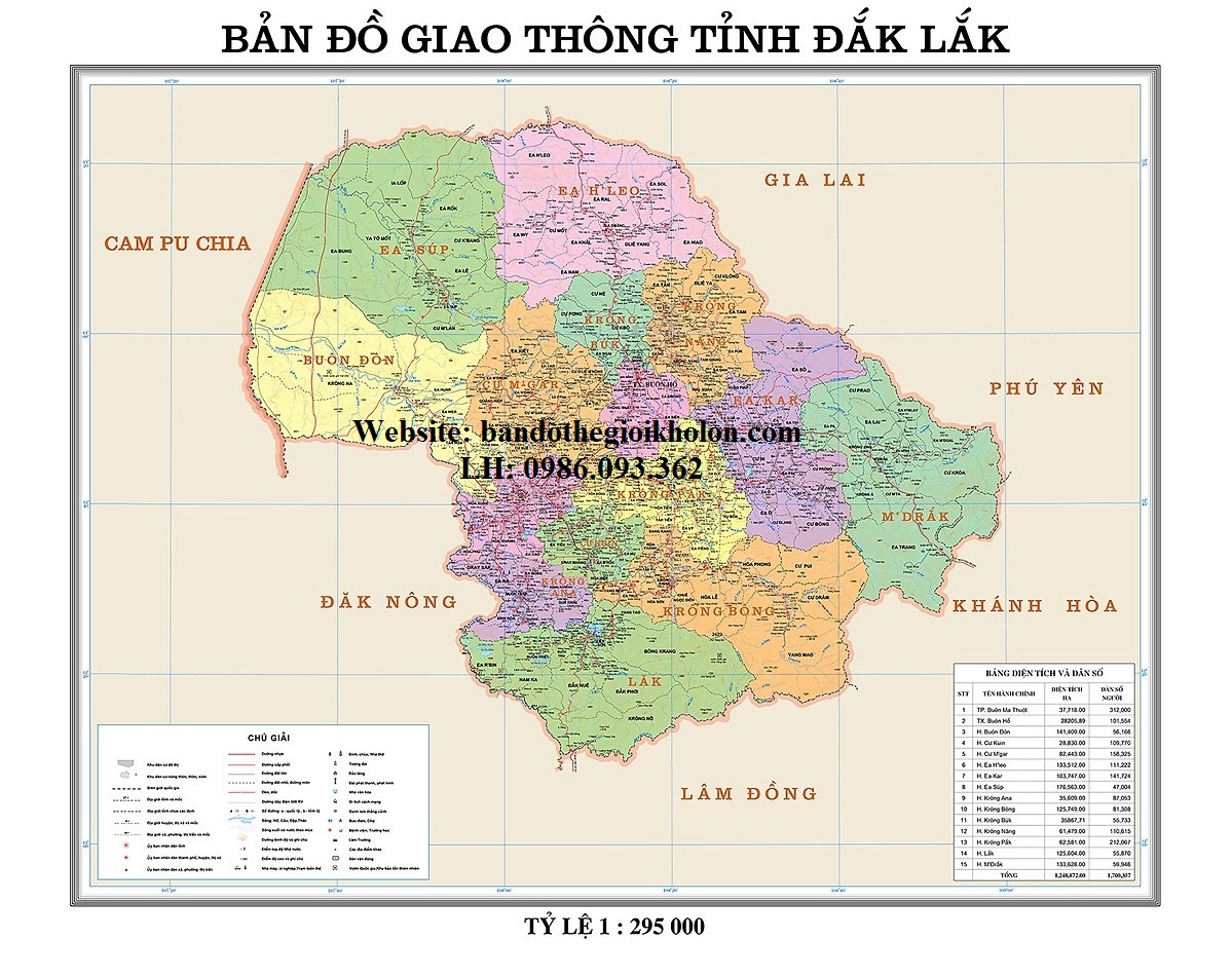 Bản Đồ Tỉnh Đắk Lắk
