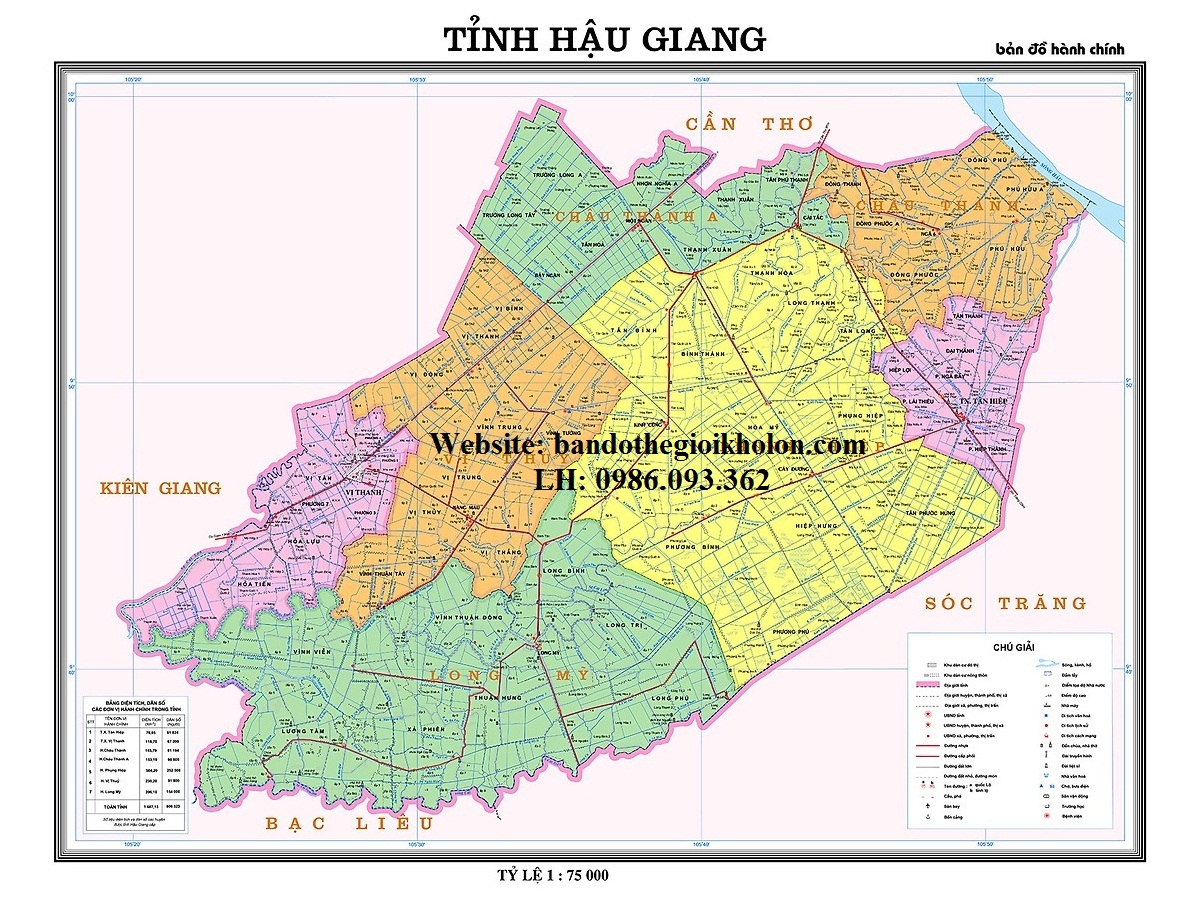 Bản Đồ Tỉnh Hậu Giang
