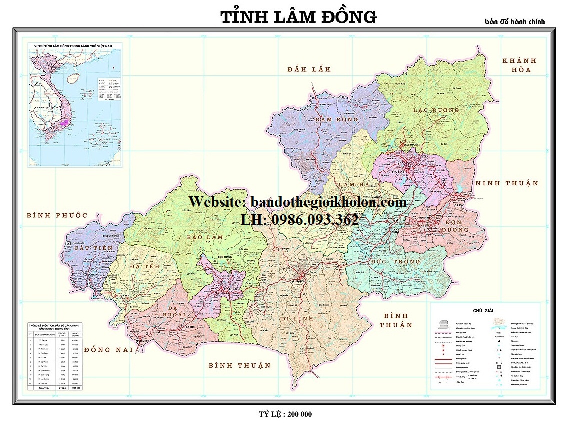 Bản Đồ Tỉnh Lâm Đồng