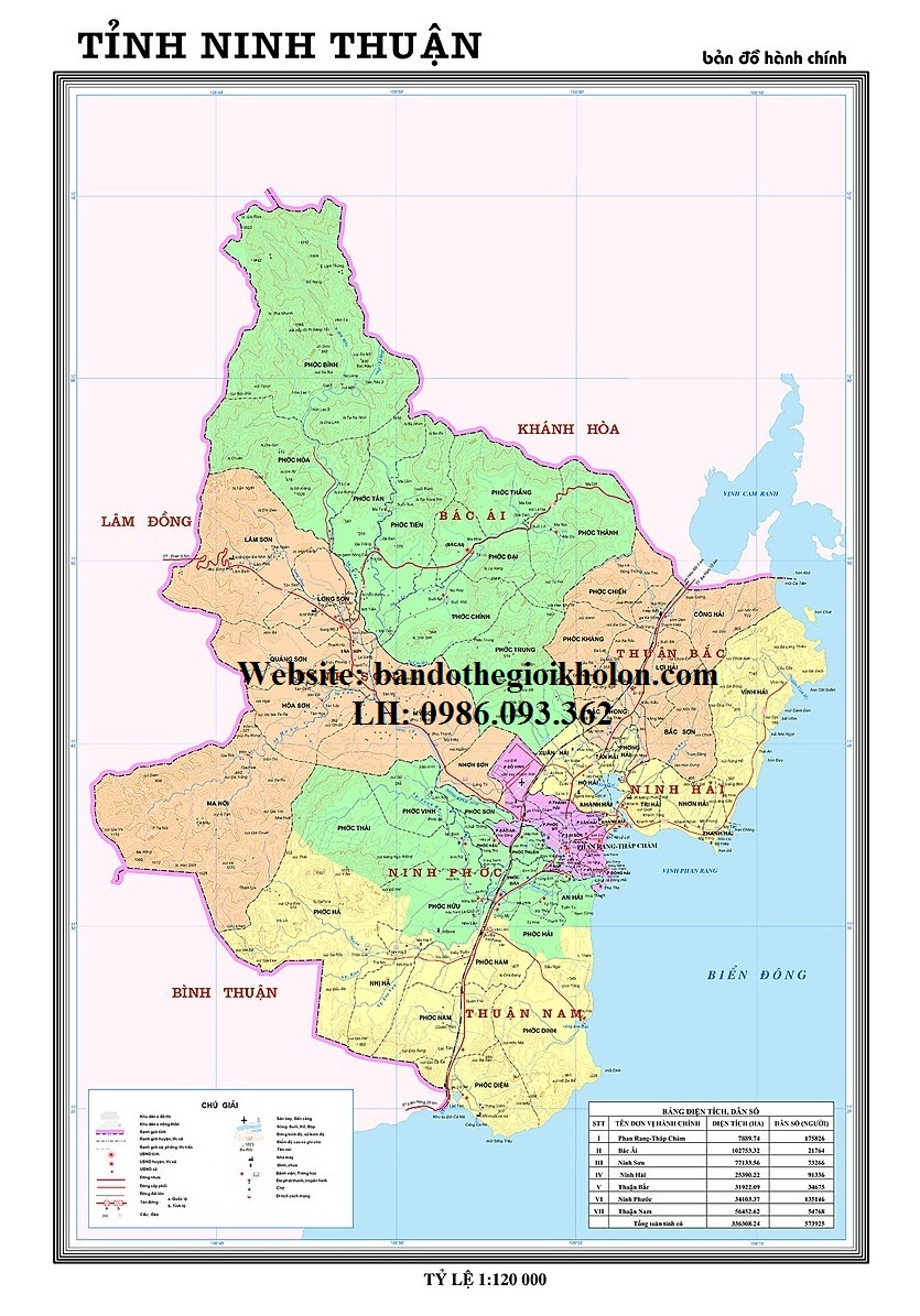 Bản Đồ Tỉnh Ninh Thuận Khổ A0