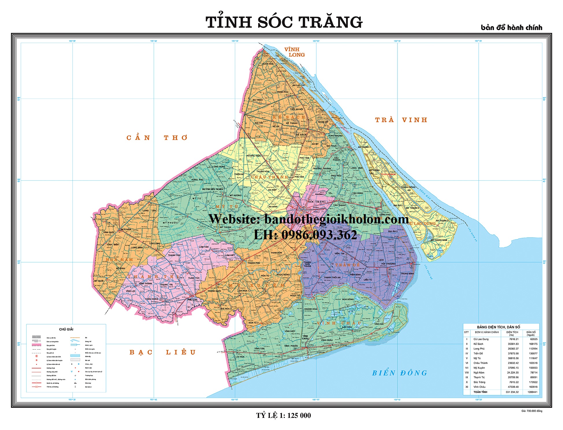 Bản Đồ Tỉnh Sóc Trăng