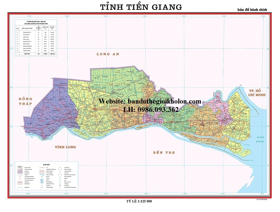 Bản Đồ Tỉnh Tiền Giang