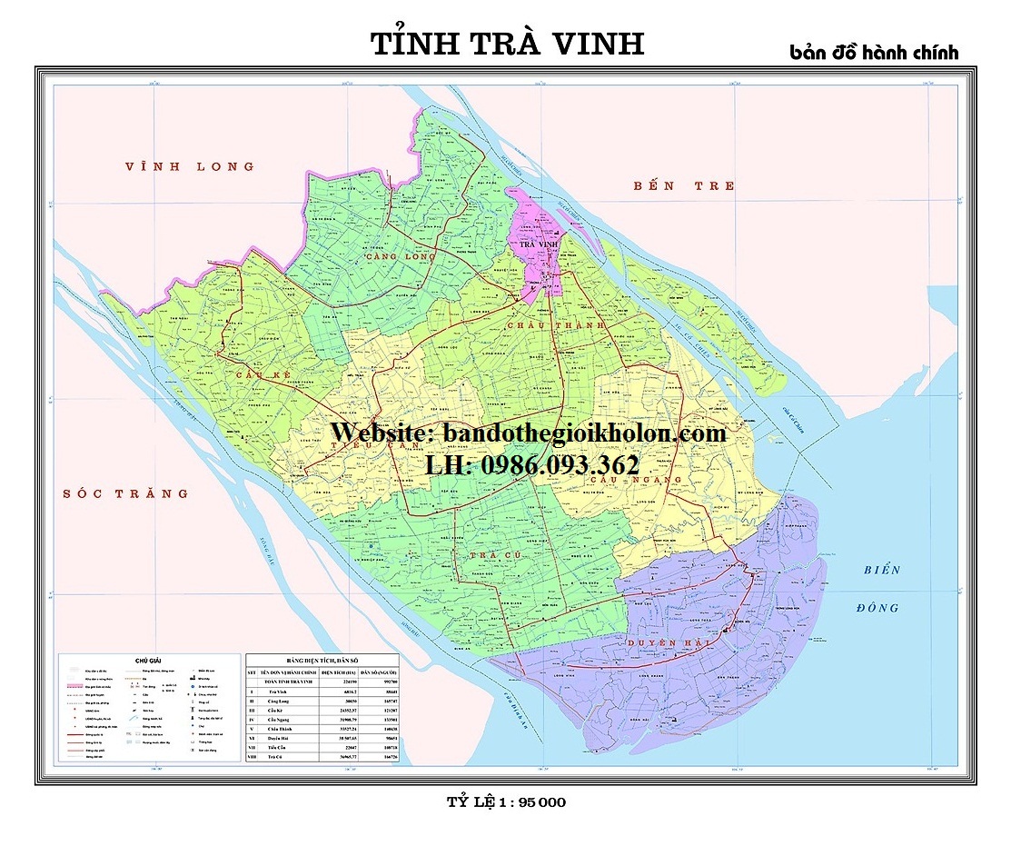 Bản Đồ Tỉnh Trà Vinh
