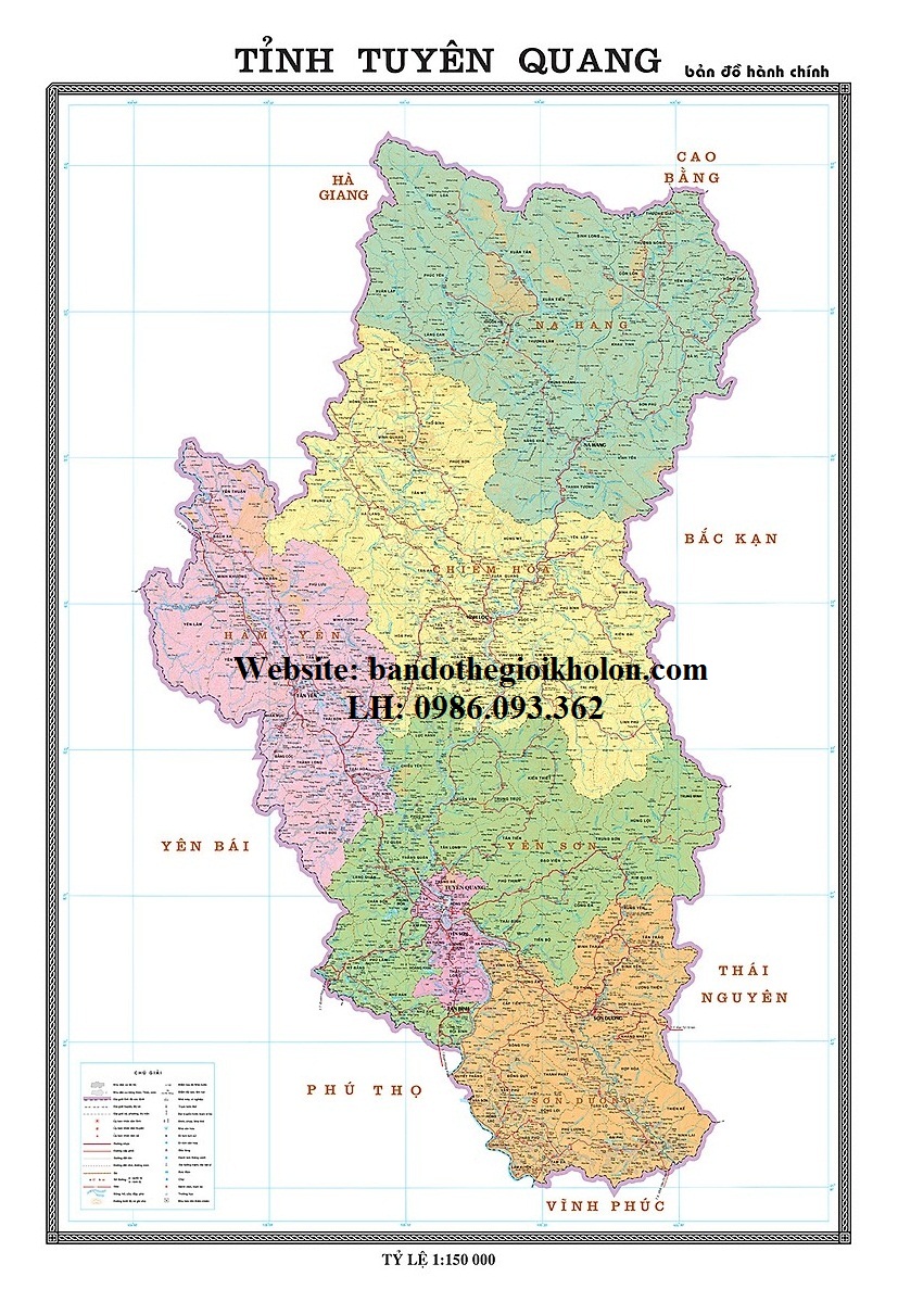 Bản Đồ Tỉnh Tuyên Quang Khổ A0