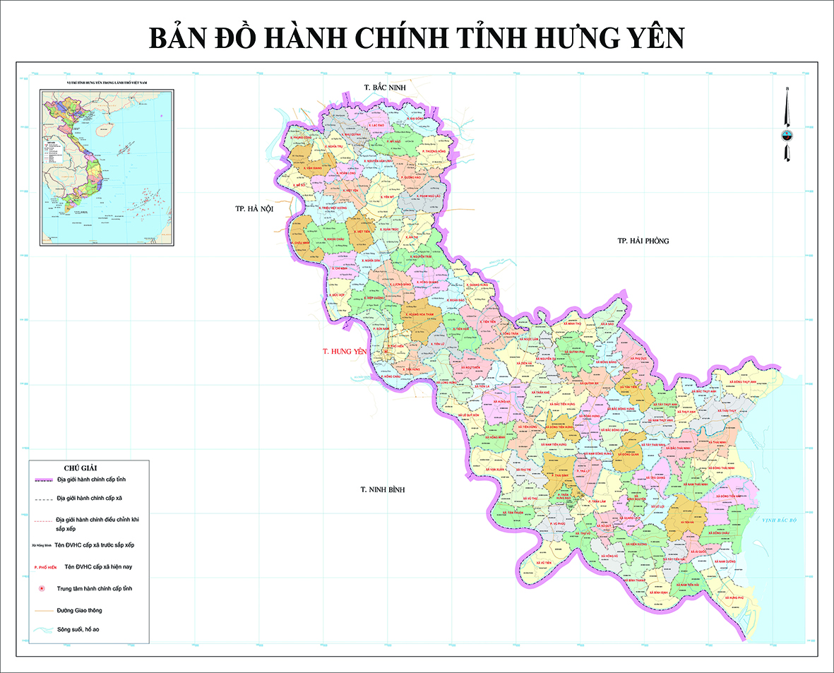 Bản Đồ Tỉnh Hưng Yên Mới Nhất Sau Sáp Nhập